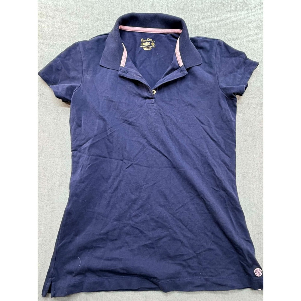Lilly Pulitzer Luxletic Polo Shirt Women Blue Purple Size‎ Small